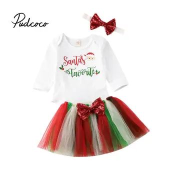 

0-18M Santa Clus Christmas Newborn Kid Baby Girls Clothes Set Romper Tops Lace Tutu Skirt Dress set Elegant Xmas Party Outfits