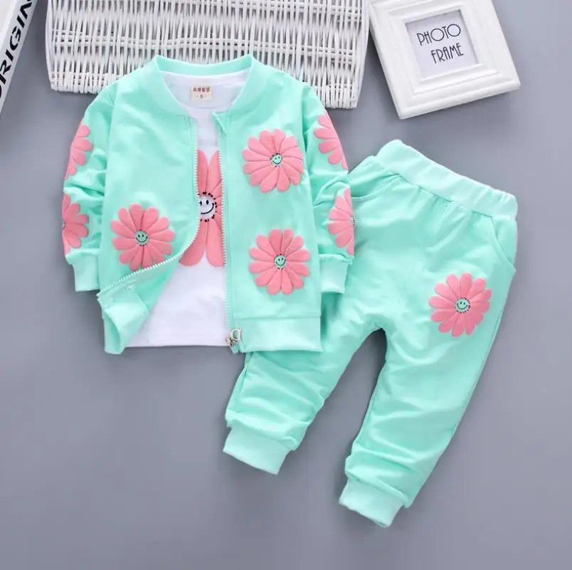 New Autumn and winter plus velvet suit children cartoon sheepskin coat children's clothing cute girl two-piece1-4 years old