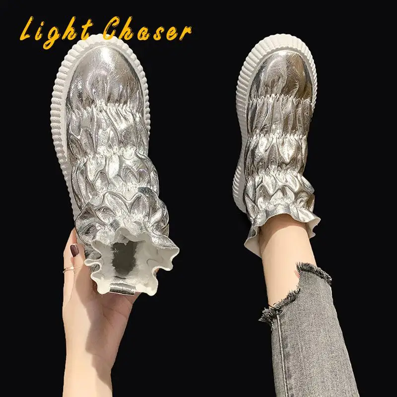 Tide Snow Boots Women Winter Hick-soled Boots Fashion Warm Shoes Short Tube Plus Velvet Thick Cotton Shoes Women's Short Boots