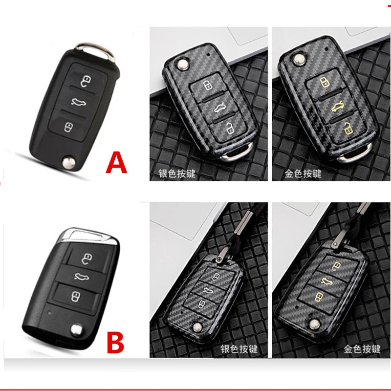 Чехол для ключей автомобиля ABS для VW Golf Bora Jetta POLO GOLF Passat Skoda octevia A5 Fabia seat Leon Golf-7 Tiguan-L Автомобильный брелок для ключей