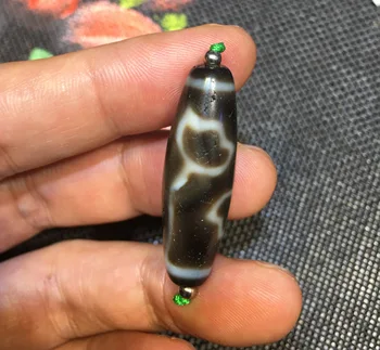 

Treasure Magic Power LKbrotherMagic Power Tibetan old Agate Lotus Flower Pure Love dZi Bead Amulet 38*12MM AAA