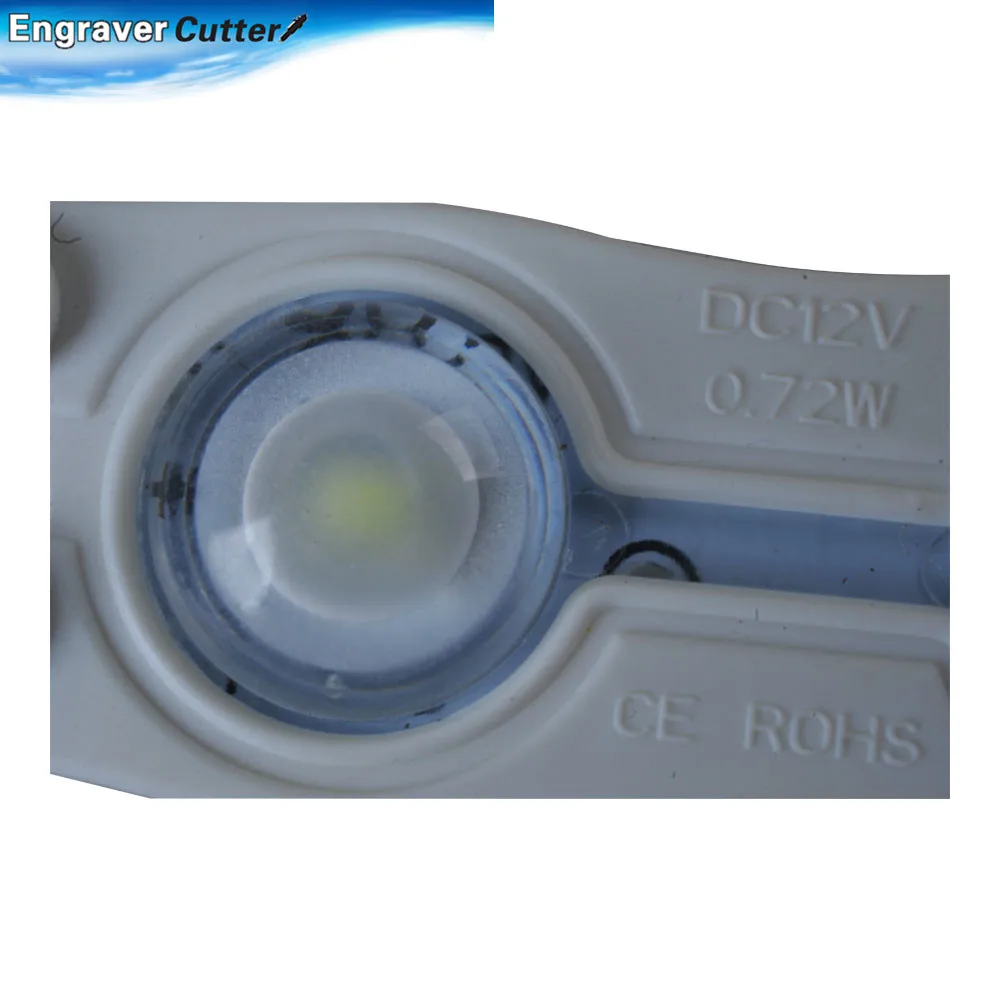 Влагозащищенный LED модуль SMD 2835 для наружного использования(3 LED с оптич. линзами; 0,72Вт; 70x16x7мм