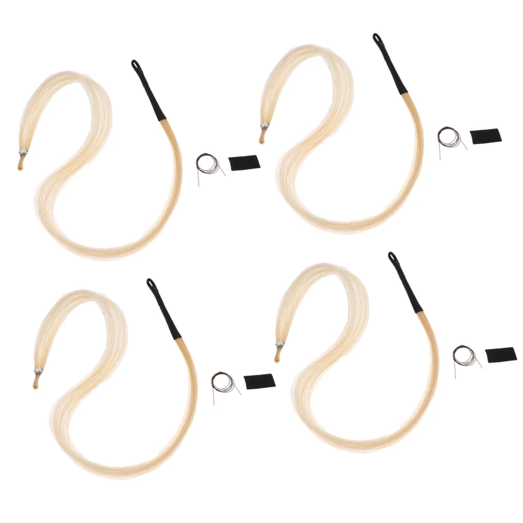 Mongolia Tail Violin Cello Erhu Bow Horse Hair for String Instrument, 4pcs Mongolia Tail Violin Cello Erhu Bow Horse Hair for String Instrument, 4pcs