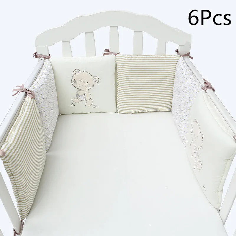Beige 6Pcs 6 шт/12 шт Детская кровать бампер детская кровать протектор детская кроватка бампер младенческая кровать бампер Малыш Постельные принадлежности новорожденный подушка для колыбели - Цвет: Beige 6Pcs