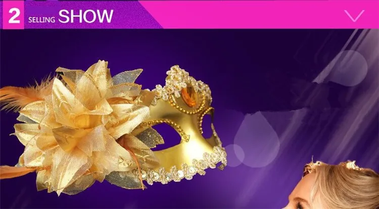Venice Half Face Lily Feather Mask Fancy Ball Party Princess Mask Masquerade Masks Sexy Woman Eye Mask FA10 (2)