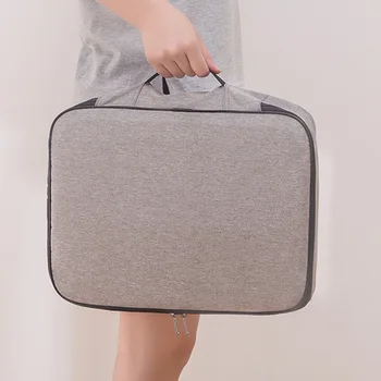 

Credentials Papers Large Capacity File Organizer Portable Zipper Handle With Lock Holder Document Storage Bag Card Pocket Travel