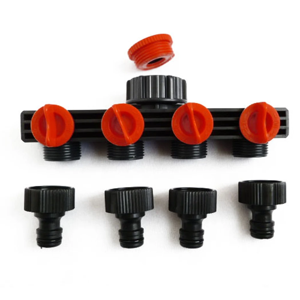 

Hot 4 Ways Garden Hose Pipe Splitter Plastics Drip Irrigation Watering Tool Agricultural Tap Connectors