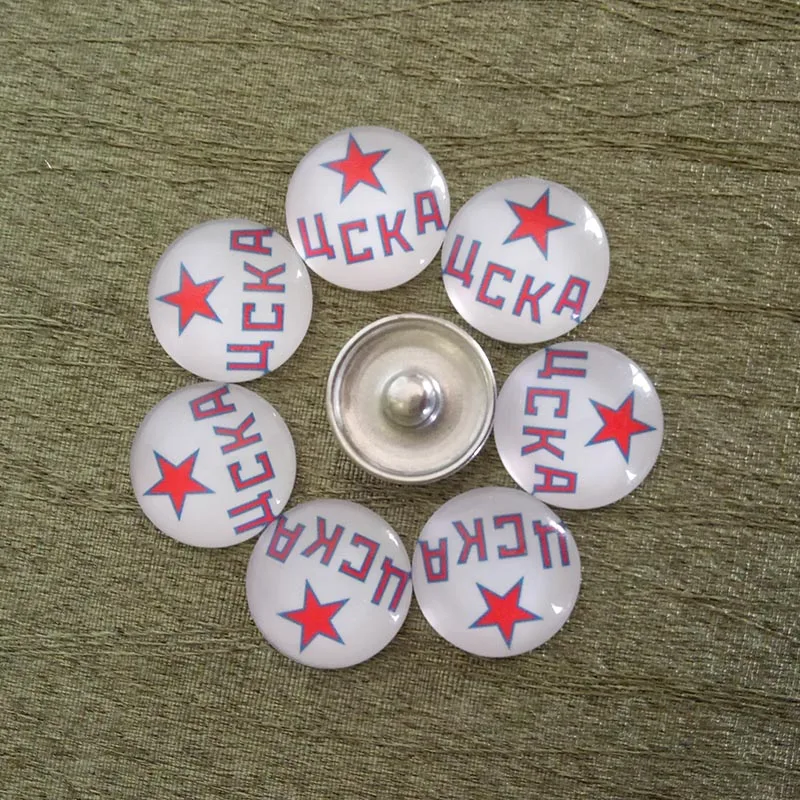 Стеклянные Кабошоны 18 мм ЦСКА Москва ХЛ русский профессиональный кабошон