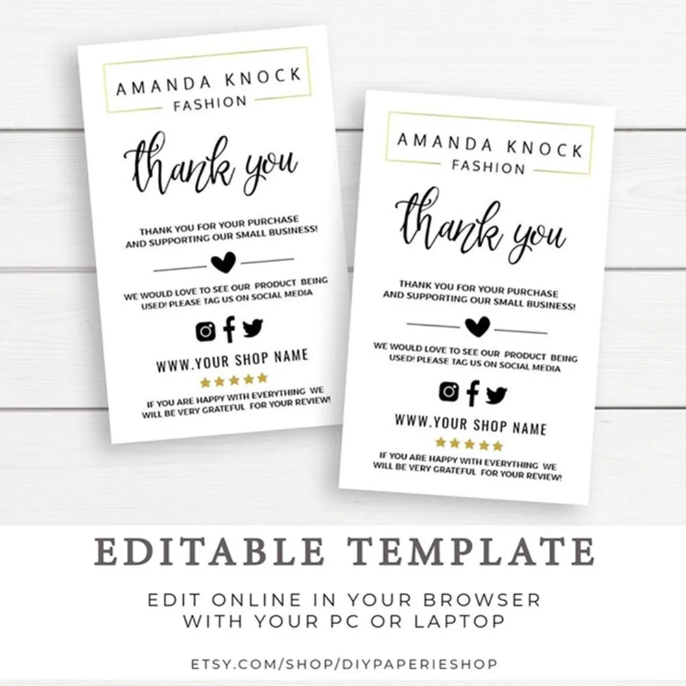 Пользовательские социальные медиа визитки геометрические Спасибо карты спасибо