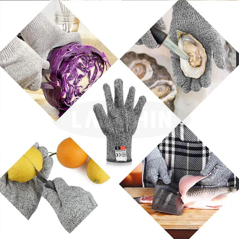 Профессиональные противоскользящие перчатки, стандарт CE, уровень 5, устойчивые к порезанию, Нескользящие защитные перчатки, многофункциональные для работы, дома, кухни