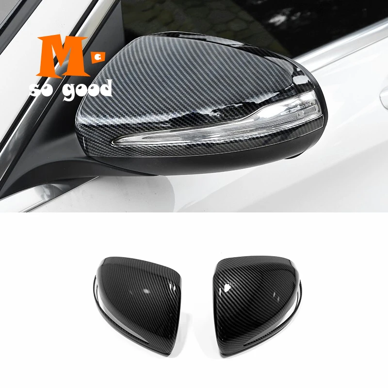 ABS For Mercedes Benz B C E S GLB GLC Class W205 W213 Car Side Door Rearview Turning Mirror Cover Trim accessories 2pcs LHD