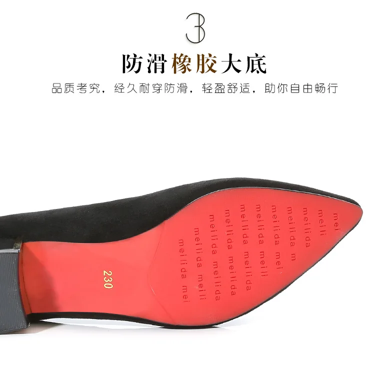 Big Size 34-43 Women Suede Leather Shoes 3.5CM High Heels Ladies Dress Work Shoes Slip On Pumps Woman Square Heels Wedding Shoes