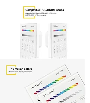 

Mi.Light T3 Wireless 2.4G RF 4-Zone RGBW Wall-Mounted Smart Touch Screen Panel Controller AC 90-120V Only Work JK235