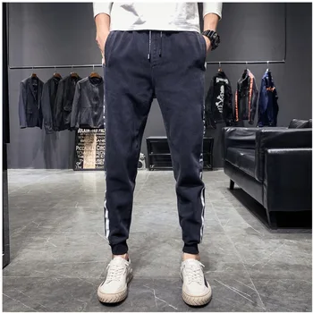 

2019 Autumn And Winter New Youth Korean Version Of The Self-cultivation Stretch Drawstring Feet Fashion Casual Wild Jeans Men