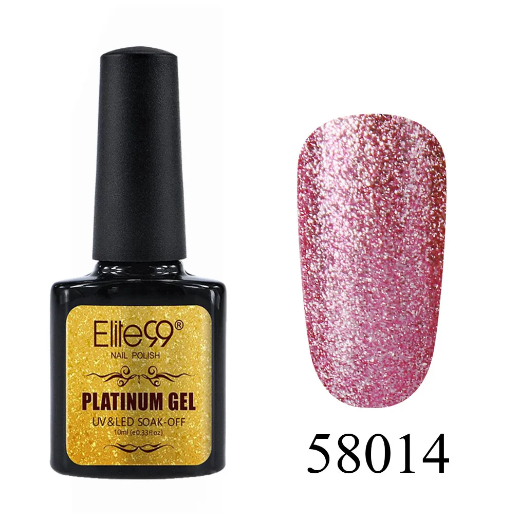 58014 Elite99 Гель-лак для маникюра Полупостоянный Vernis верхнее покрытие УФ светодиодный 10 мл гель покрытые лаком ногти искусство Блестящий УФ лак для ногтей с блестками лак - Цвет: 58014