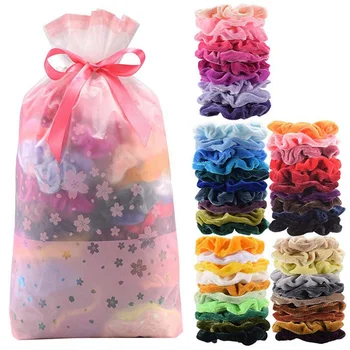 

50 Colors Velvet Scrunchie Women Girls Elastic Hair Rubber Bands Accessories Gum For Women Tie Hair Ring Rope Ponytail Holder