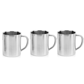 

3Pcs 220Ml 304 Stainless Steel Portable Mug Cup Double Wall Travel Tumbler Coffee Mug Tea Cup