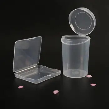 

1pc Transparent Puff Box Cylinder Gourd Puff Box Cylinder Square Box Storage Cotton Swab Toothpick Box Puff Sponge Practial Box