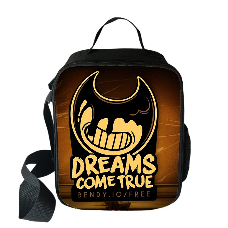 Bendy And The Ink Machine Cartoon Cool Insulated Lunch Bag For Kids Children Lunch Bags Thermal For Food to School Girls Boy