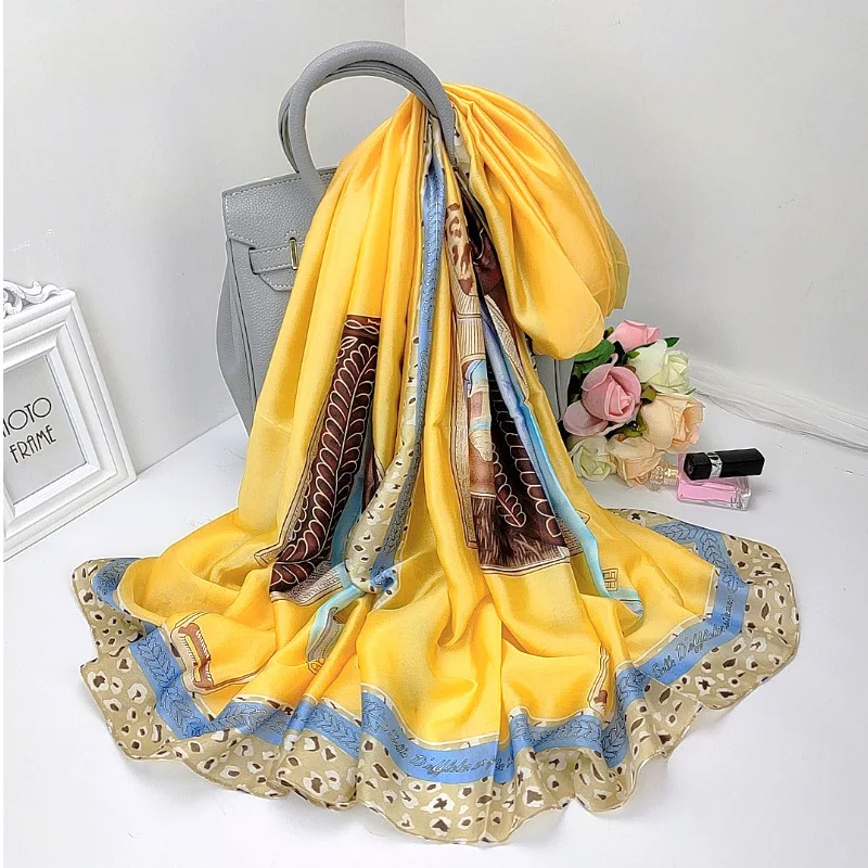 

2021 Новый 180X90CM пляжное полотенце лето бандана Модные леопардовые платок с принтом женские Класс шелковый шарф популярная Солнцезащитная шаль