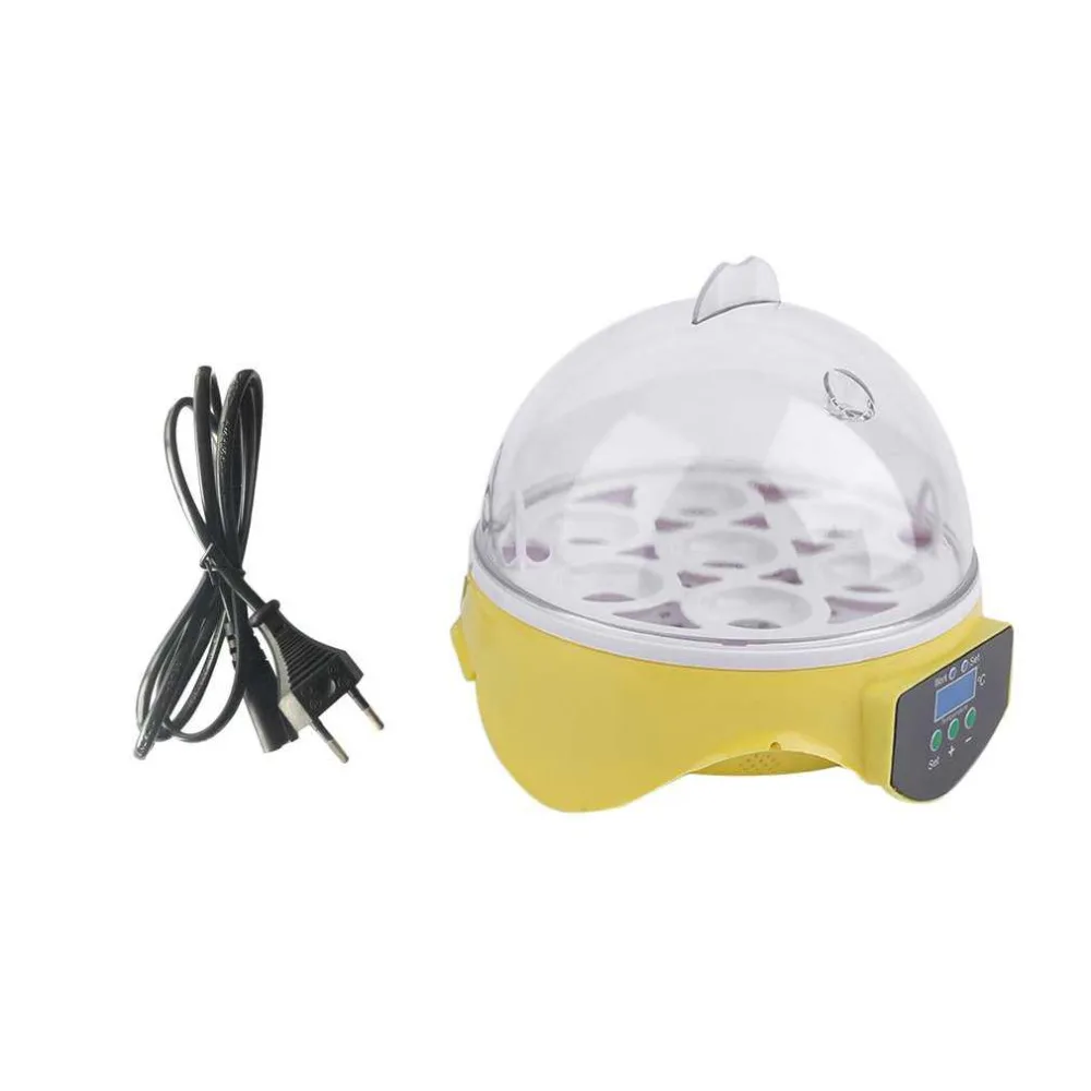  7 Eggs Digital Incubator Automatic Poultry Ducks Chicken Eggs Hatcher Machine 110V 30W EU Plug With