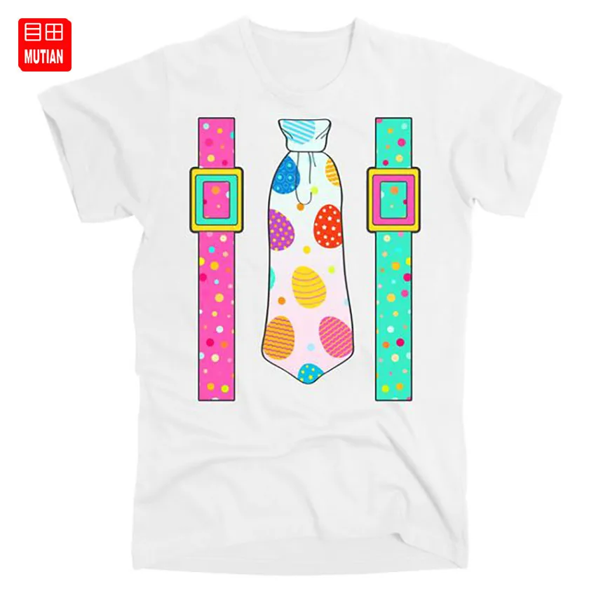 Easter Egg Tie&amp Suspenders T-Shirt Tie Cheerful cheery Colorful Eggs Dots Holiday | Мужская одежда