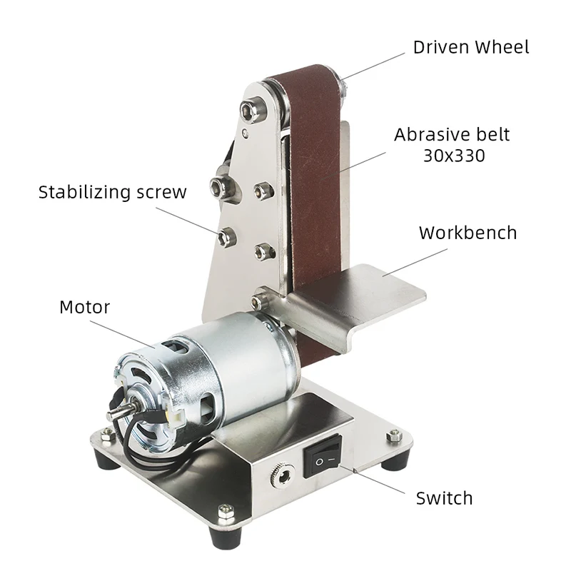 Elektrický pás stroj bruska brusné broušení leštění stroj 110V-240V brusný opasky bruska DIY leštění řezačka hran