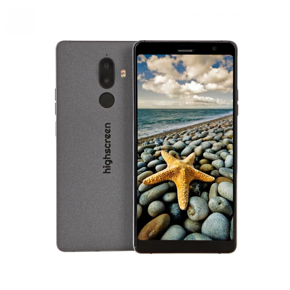 Смартфон Highscreen Power Five Max 2 4+64GB экран 5,99" с разрешением 2160x1080 камера 8/16Мп, емкость аккумулятора 5000mAh - Цвет: Черный