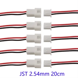 Compact Mini JST Connector Cable Set - 2 - Pin Male & Female Plugs - 10Pair (JST 2.54MM 20CM)
