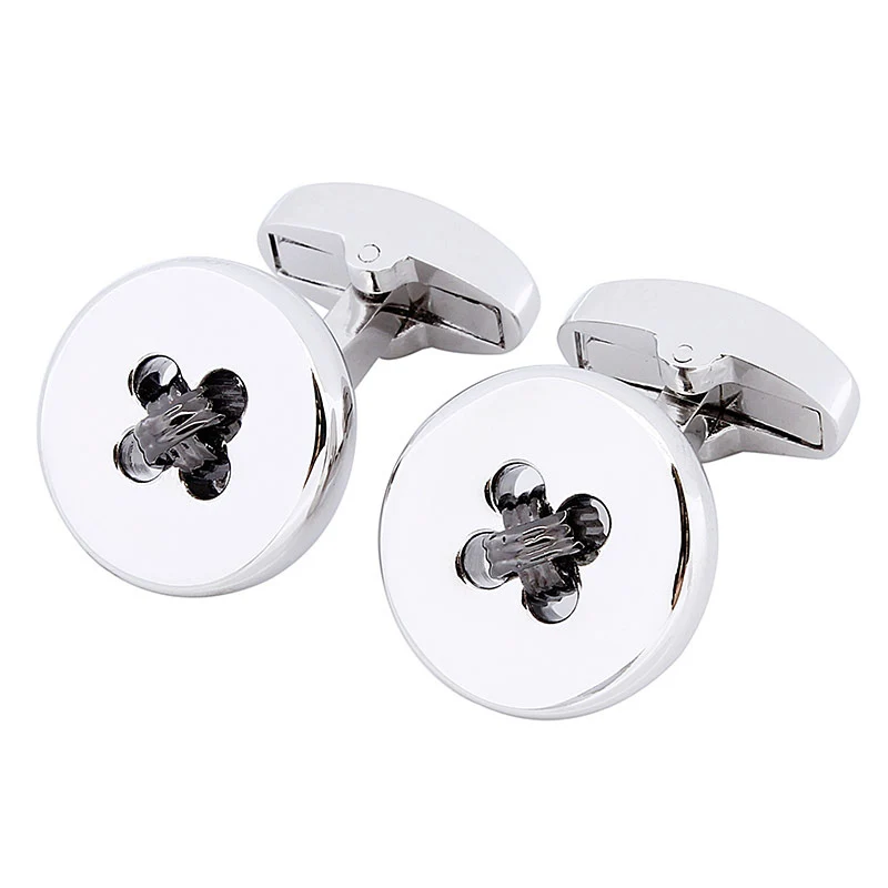 100573 Silver Формальные металлические манжеты мужские модные запонки для свадьбы украшения для делового человека без коробки - Окраска металла: 100573 Silver