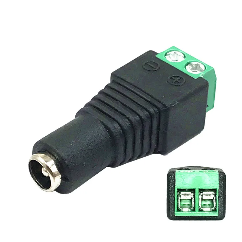 Male/Female DC Connector 2.1*5.5mm Power Jack Adapter Plug Cable Connector For LED Strip and CCTV Cameras