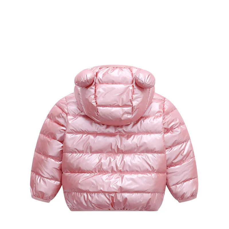 Детские пуховики; зимние плотные теплые пальто с капюшоном для мальчиков и девочек; милая верхняя одежда на пуху для малышей; повседневная одежда