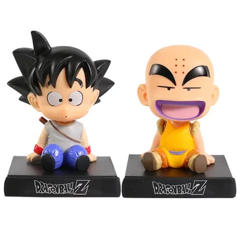 

Dragon Ball Z Child Son Goku Kuririn Mobile Phone Holder PVC Figure Collectible Model Toy