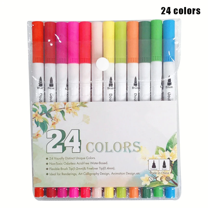 100 Colour Watercolour Brush Pens Set Dual Tips Soft Fine Art Markers Drawing CA