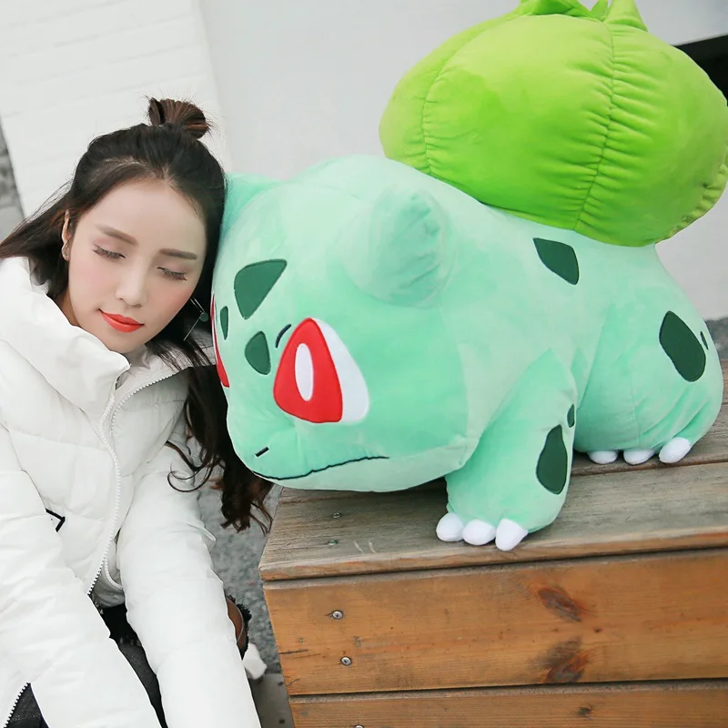 

55CM giant Large size Animals Bulbasaur Plush Toy Small Soft Toys Sleeping Pillow Doll For Kid Birthday Gifts