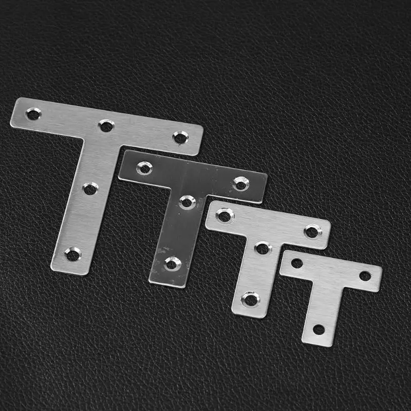 4 шт./компл. T-shape форме, благодаря чему создается ощущение невесомости с углом коды толстые Нержавеющая сталь угол Соединительный паз металлической фурнитурой угловой крепеж соединительный элемент Ха