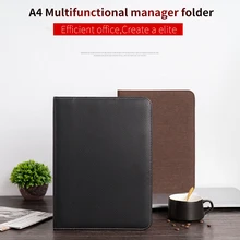A4 папка для документов, папка для документов, портфель, блокнот с калькулятором, на молнии, из искусственной кожи, Офисная папка для файлов