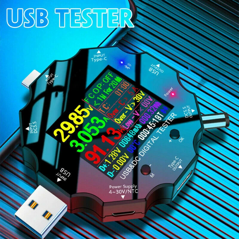 1 шт. для Ноутбука 18 в цифровой USB 3 0 тестер Измеритель постоянного напряжения