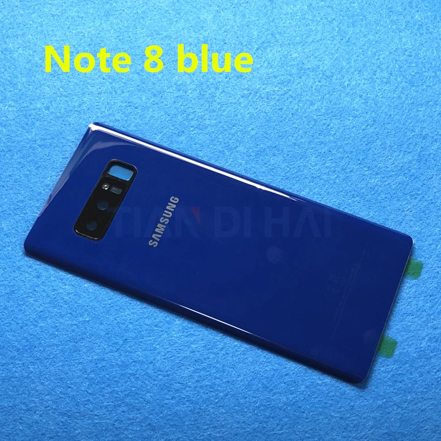 Note9 8 задний Панель стеклянная задняя крышка батарейного отсека для samsung Galaxy Note 9 N960 N960F Note 8 N950 N950F N950FD Батарея двери - Цвет: Note 8 blue