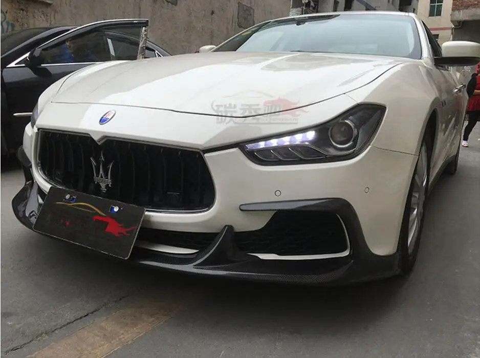 Автомобильный карбоновый передний бампер спойлер автомобильный диффузор подходит для 13-17 для Maserati Ghibli 2013