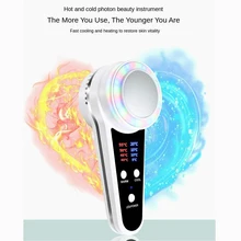 Профессиональная зарядка Горячий Холодный массажер для лица светодиодный 3 цвета светильник инструмент для красоты лифтинг омоложение кожи подтяжки молоток