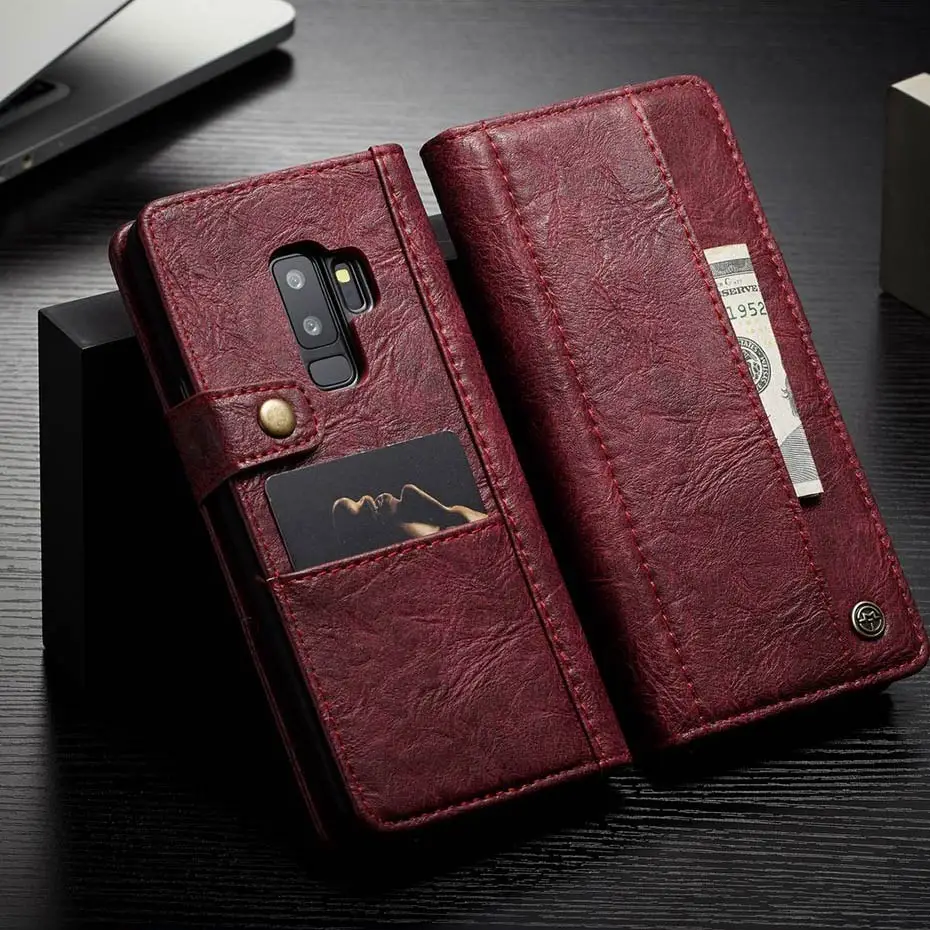 Чехол-бумажник из искусственной кожи в стиле ретро для samsung Galaxy S8 S9 S10 Plus, чехол для визиток, кошелек для samsung Note8 Note9
