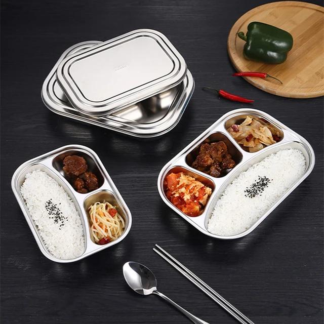 Lunch Box 5 Compartment Food Storage Containers with Lids Bento Lunch Box  Divided Plates Divided Dinner Tray Bento Lunch Box Divided Food Containers