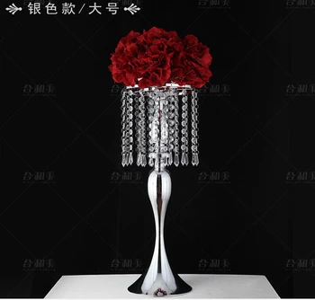 

European-style Gold Silver Iron Candlestick Wedding Flower Bracket Dining Table Romantic Candlestick ideas Flower Rack Decorate