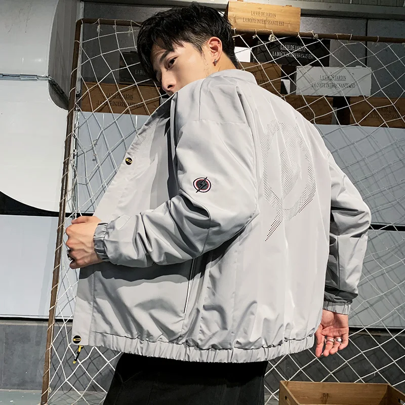 Джинсовая ветровка с капюшоном для мужчин с капюшоном белая Techwear мужская куртка-пузырь парка Homme Casaco GG50dy - Цвет: 2