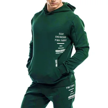 

2019 Autumn Fashion Slim Jogging Suit Men's Cotton Sportswear Hoodie Outdoor Sports Gyms Fitness Climbing Sportswear + Pants