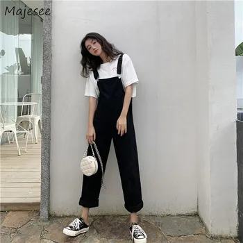 

Women Jumpsuit Solid High Waist Black Casual Slim Full Length Pockets Womens Jumpsuits Females Harajuku Hot Sale Streetwear Soft