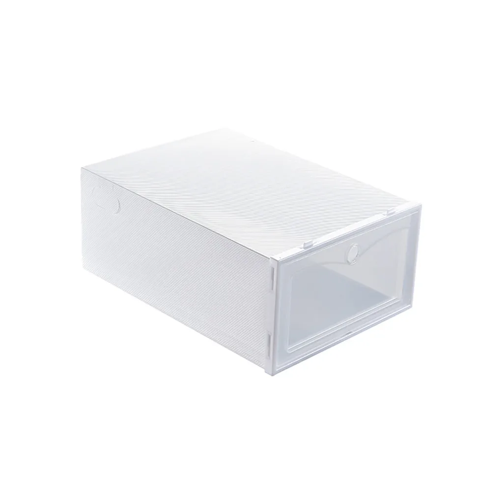 1 шт., складная прозрачная коробка для хранения обуви, Пластиковый Штабелируемый органайзер для хранения обуви, коробка для макияжа, органайзер для косметики