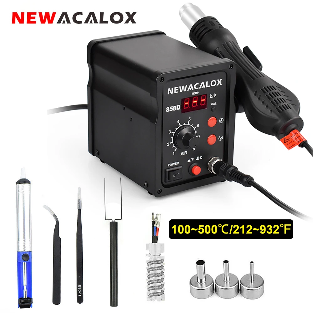NEWACALOX 700W Hot Air Soldering Station C/F Adjust Temp Rework Station