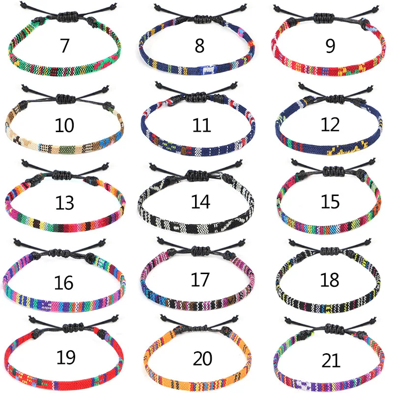 Bohemian Multicolor Handmade Friendship Adjustable Charm Anklet Women Ethnic Colorful Rope Chain Adjustable Anklet Party Gift